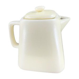 Starbucks Coffee Tea Ceramic Pitcher Carafe with Lid 2012 Yellow Tint 32oz